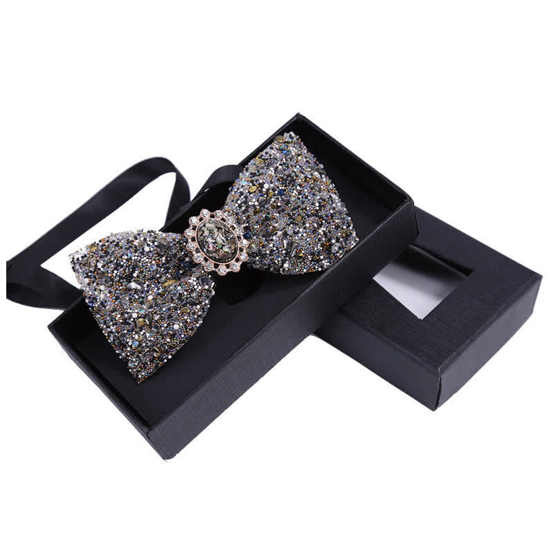 Papillon da uomo con perline luminose e strass in pietra