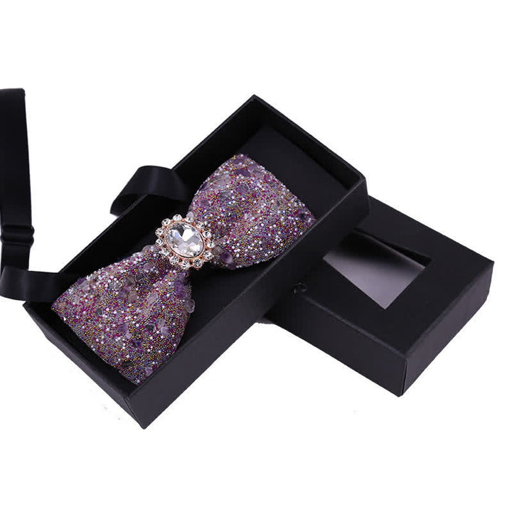 Papillon da uomo con perline luminose e strass in pietra