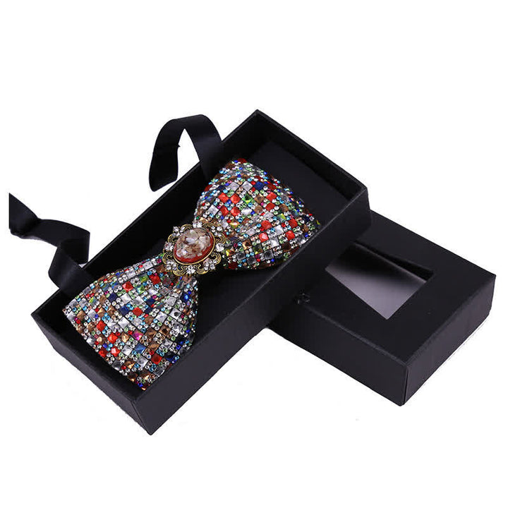 Papillon da uomo con perline luminose e strass in pietra