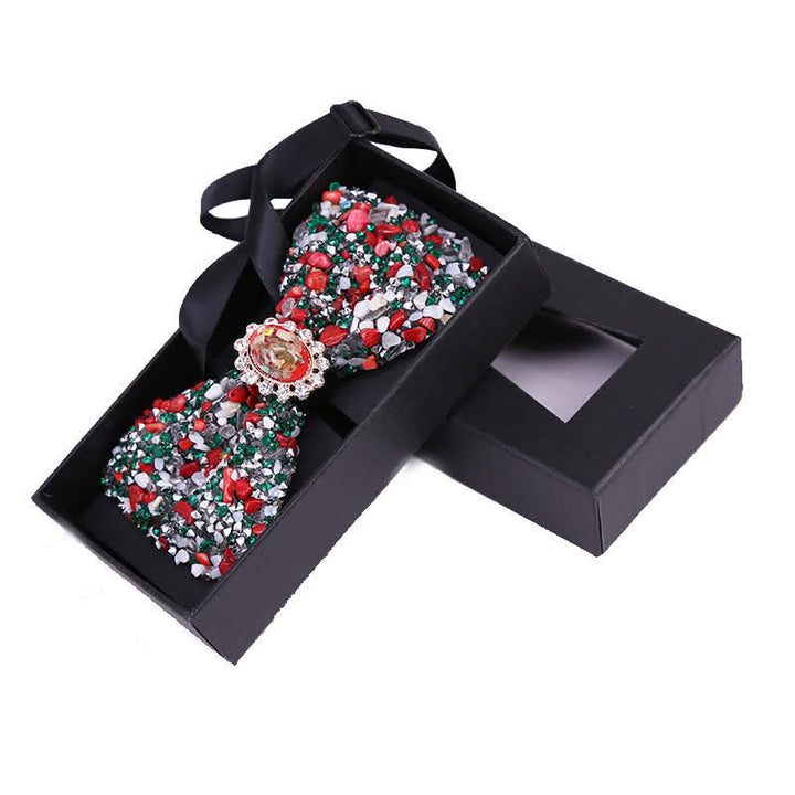 Papillon da uomo con perline luminose e strass in pietra