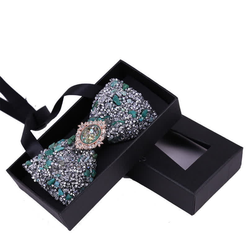 Papillon da uomo con perline luminose e strass in pietra