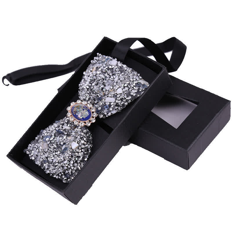 Papillon da uomo con perline luminose e strass in pietra
