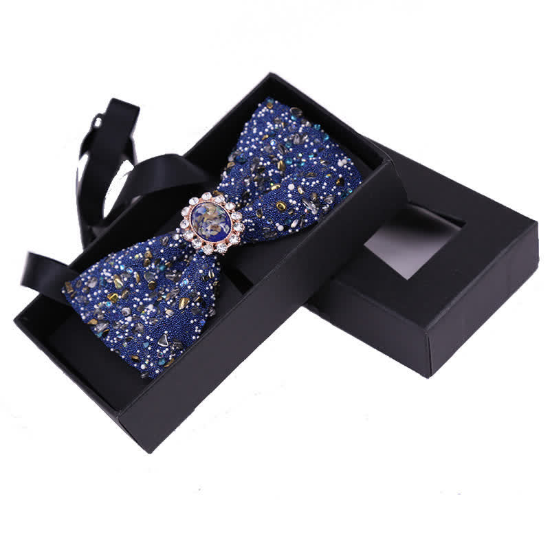 Papillon da uomo con perline luminose e strass in pietra