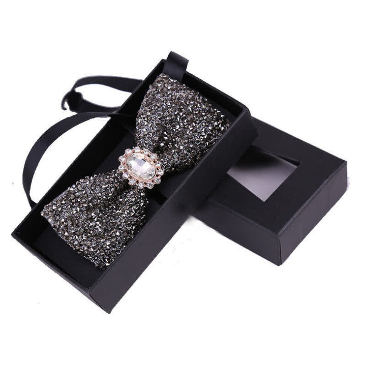 Papillon da uomo con perline luminose e strass in pietra