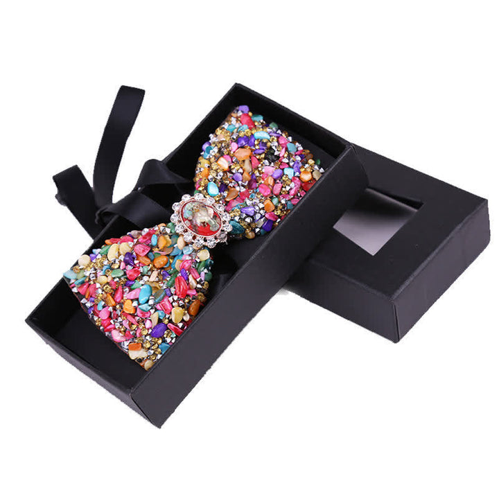 Papillon da uomo con perline luminose e strass in pietra