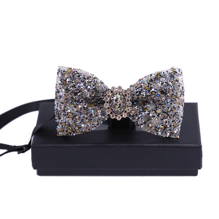 Papillon da uomo con perline luminose e strass in pietra