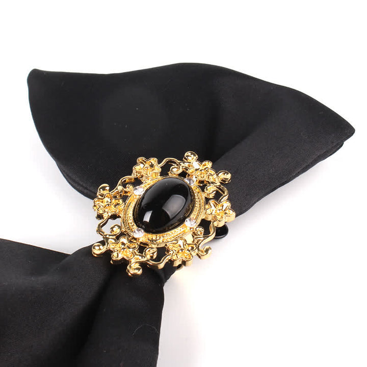 Papillon oversize a punta con strass a farfalla nera da uomo
