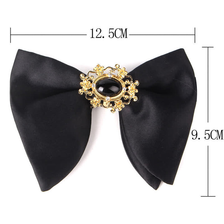 Papillon oversize a punta con strass a farfalla nera da uomo
