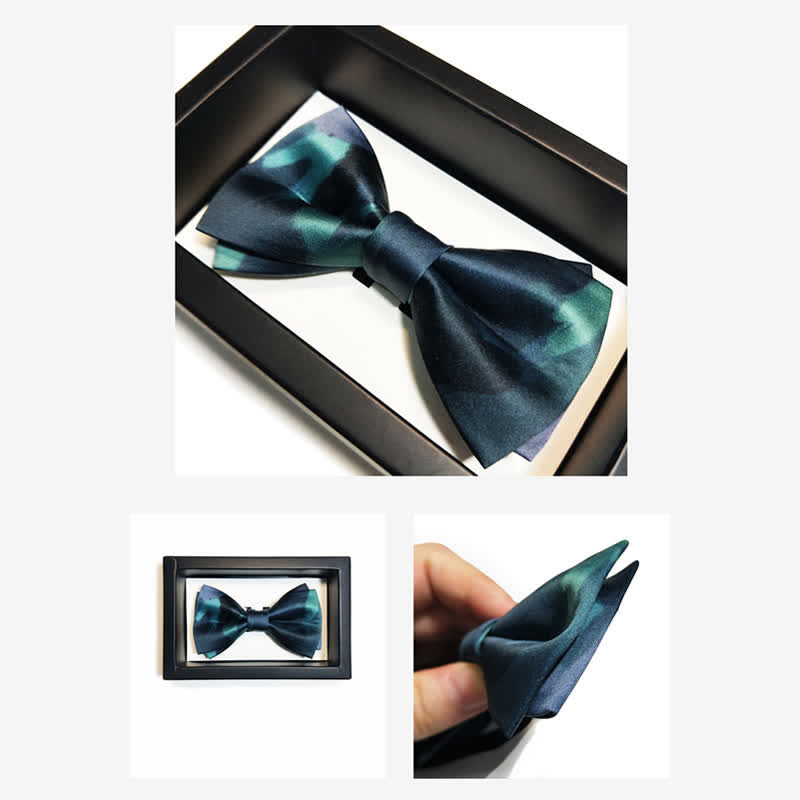 Papillon da uomo elegante verde notte scuro