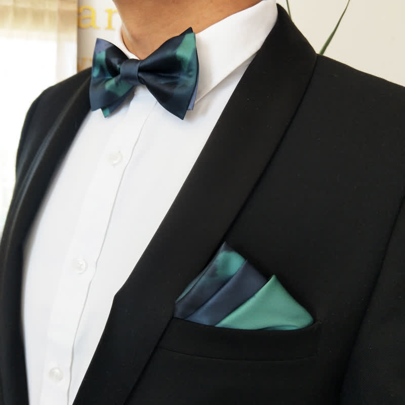 Papillon da uomo elegante verde notte scuro