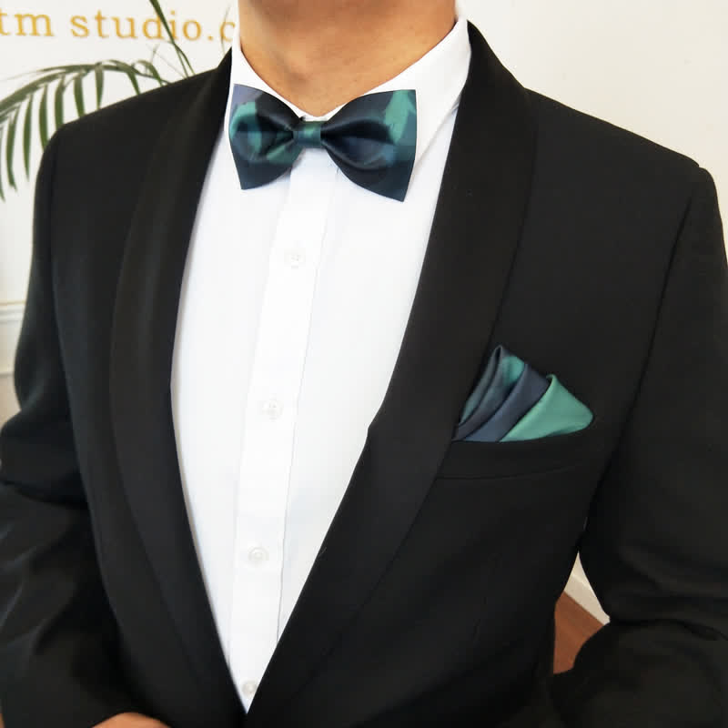 Papillon da uomo elegante verde notte scuro