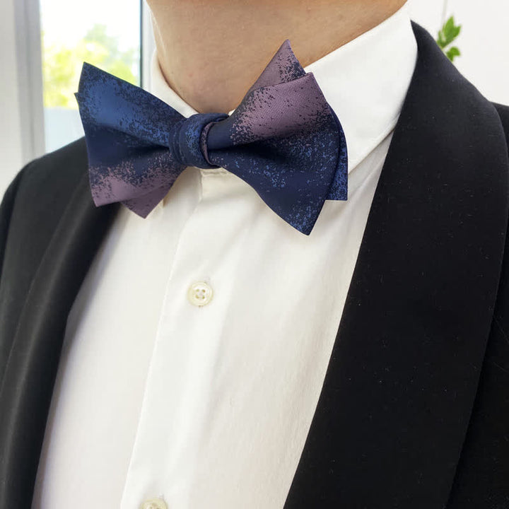 Papillon da sposa blu e viola da sogno per uomo