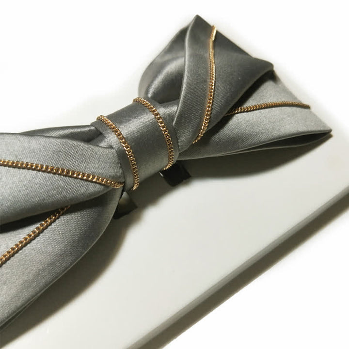 Papillon da uomo con catena in oro grigio nobile - image 4