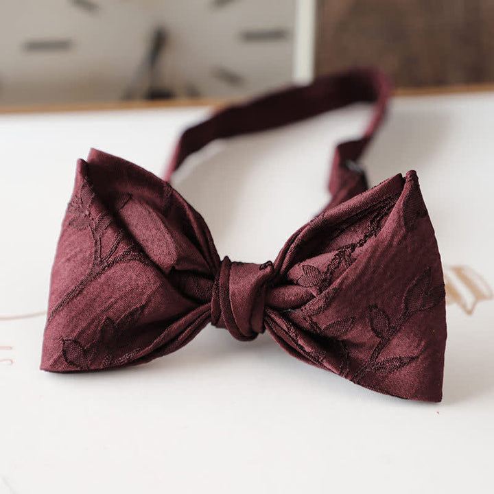 Papillon floreale vintage rosso scuro da uomo