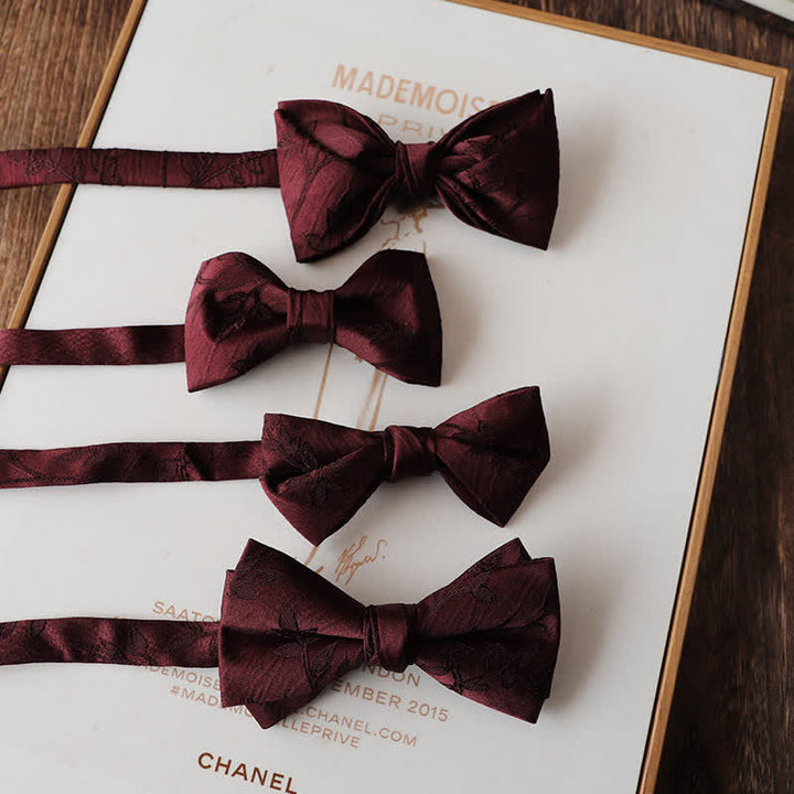 Papillon floreale vintage rosso scuro da uomo