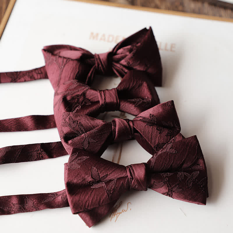 Papillon floreale vintage rosso scuro da uomo