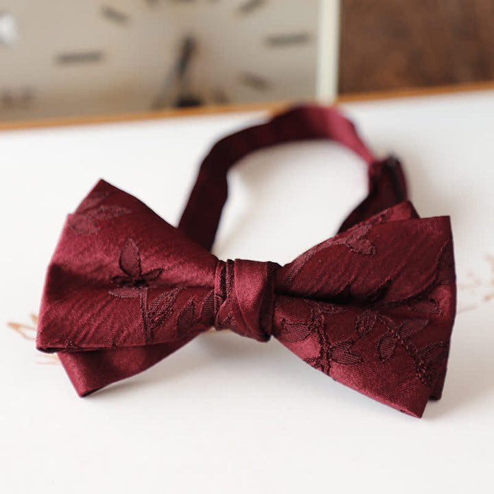 Papillon floreale vintage rosso scuro da uomo