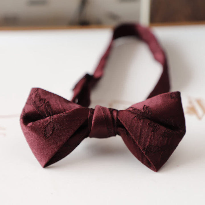 Papillon floreale vintage rosso scuro da uomo