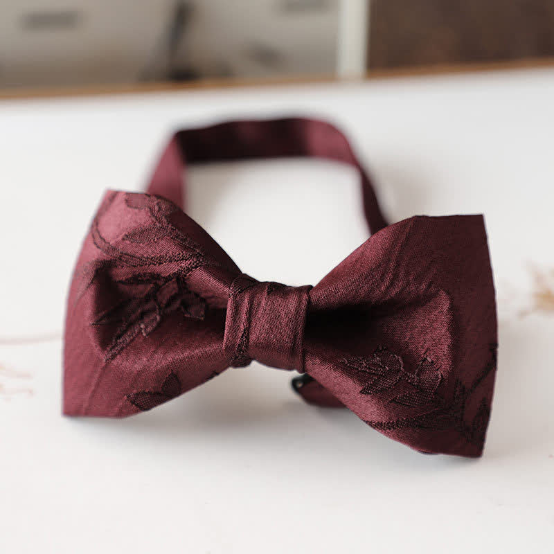 Papillon floreale vintage rosso scuro da uomo