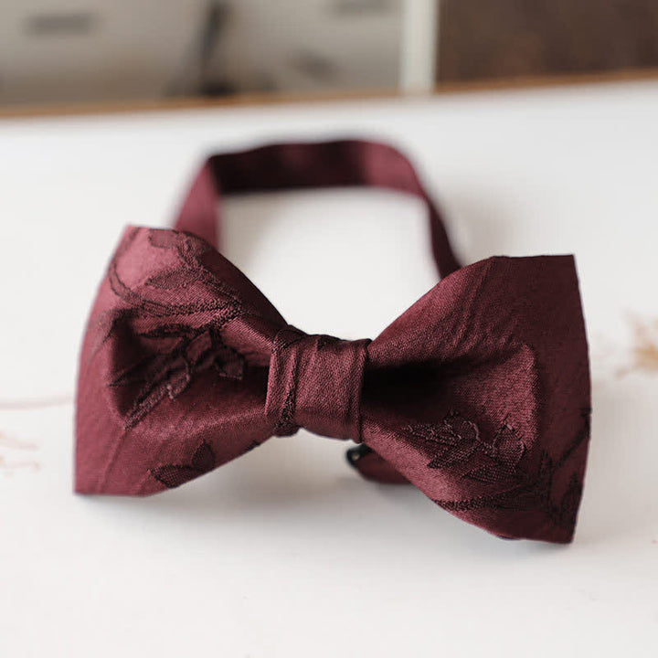 Papillon floreale vintage rosso scuro da uomo