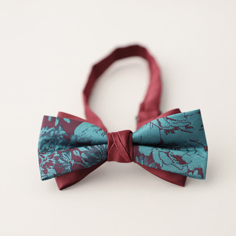 Papillon colorato a righe floreali a doppio strato da uomo - Stile n. 14 - image 17
