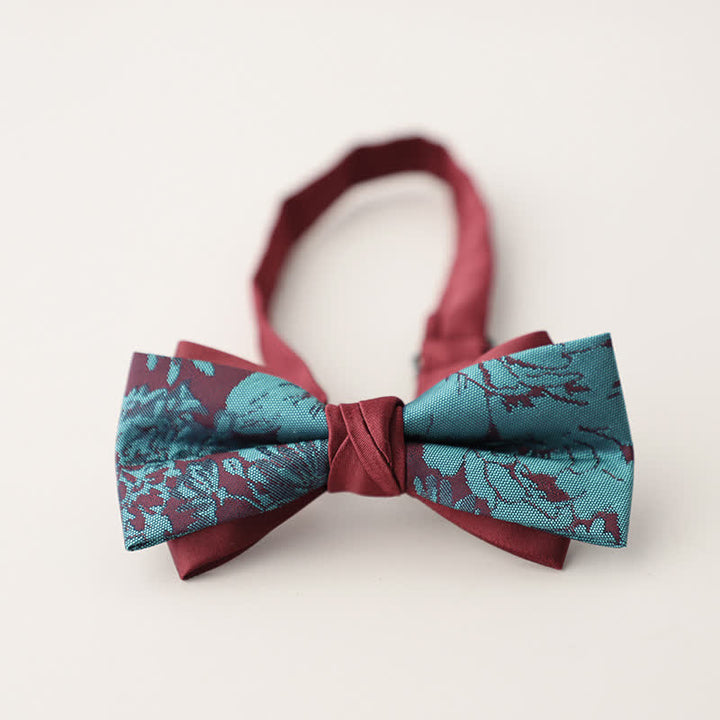 Papillon colorato a righe floreali a doppio strato da uomo - Stile n. 14 - image 17