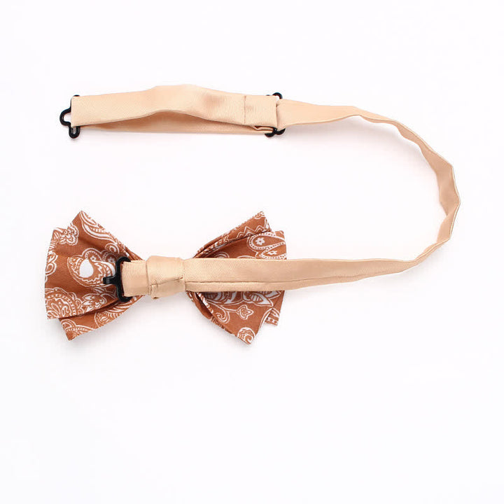 Papillon da uomo con motivo floreale Paisley arancione
