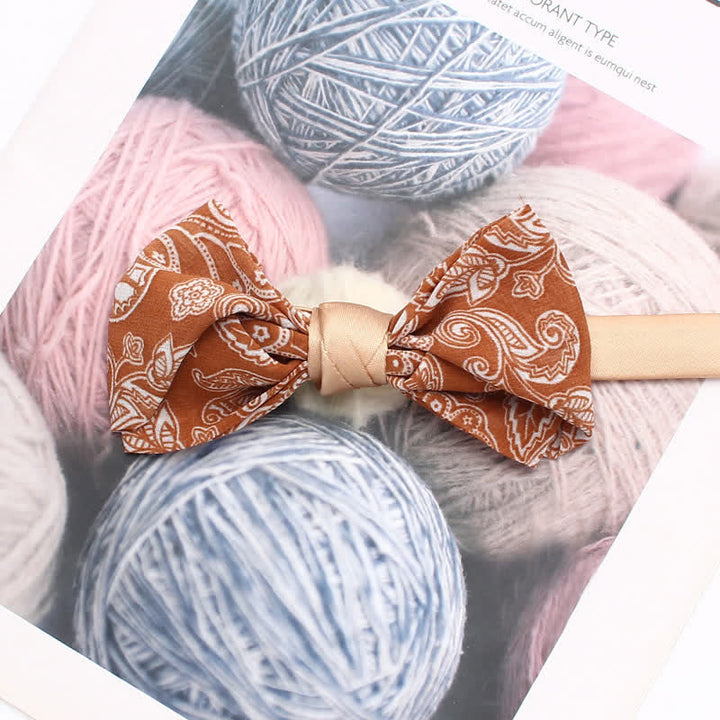 Papillon da uomo con motivo floreale Paisley arancione