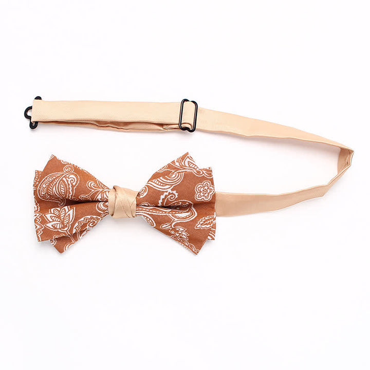 Papillon da uomo con motivo floreale Paisley arancione