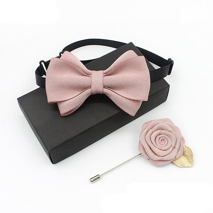 Set di 2 cravatte a farfalla multistrato Little Gentleman per bambini - Rosa - image 9