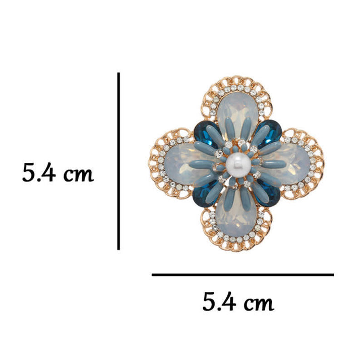 Spilla da donna vintage con fiore in opale blu - image 5