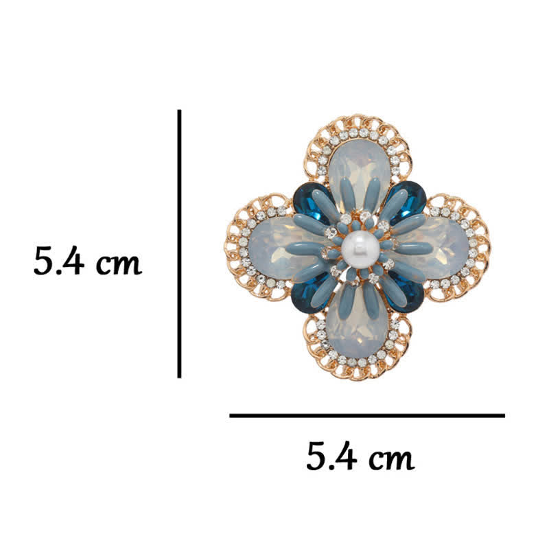 Spilla da donna vintage con fiore in opale blu