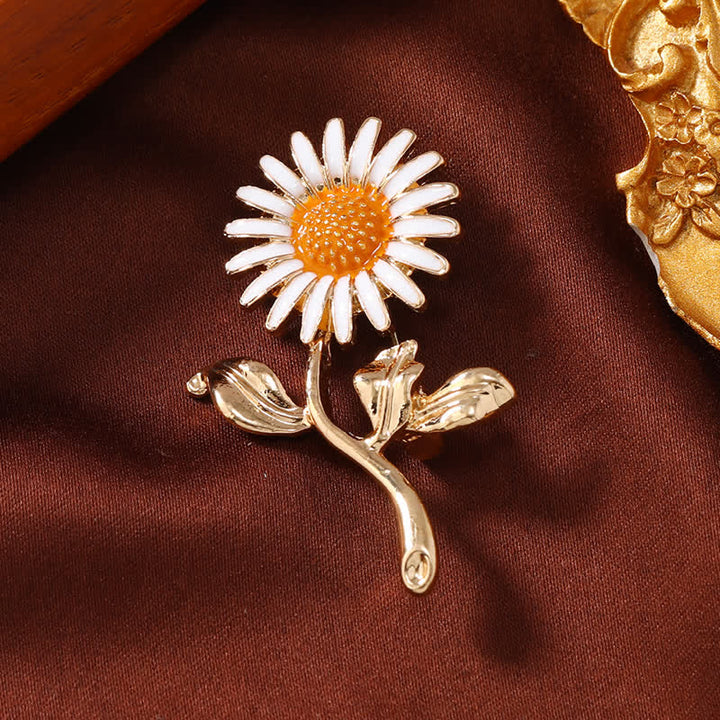 Spilla floreale in smalto con piccolo girasole da donna