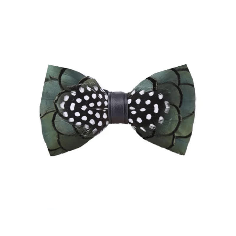 Papillon con piume verde scuro chic per bambini con spilla da bavero - Ragazzo - image 0
