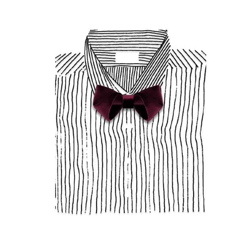 Papillon in velluto tinta unita rosso scuro da uomo - image 5