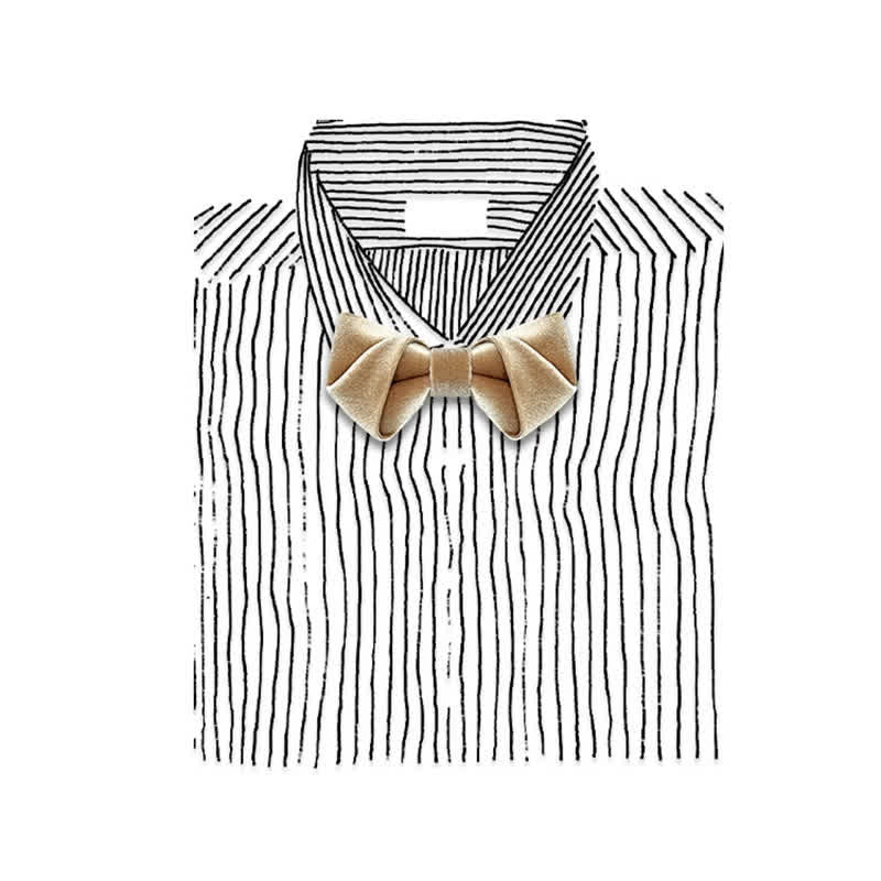 Papillon in velluto tinta unita color marrone champagne da uomo