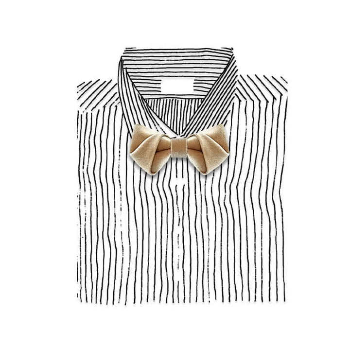 Papillon in velluto tinta unita color marrone champagne da uomo