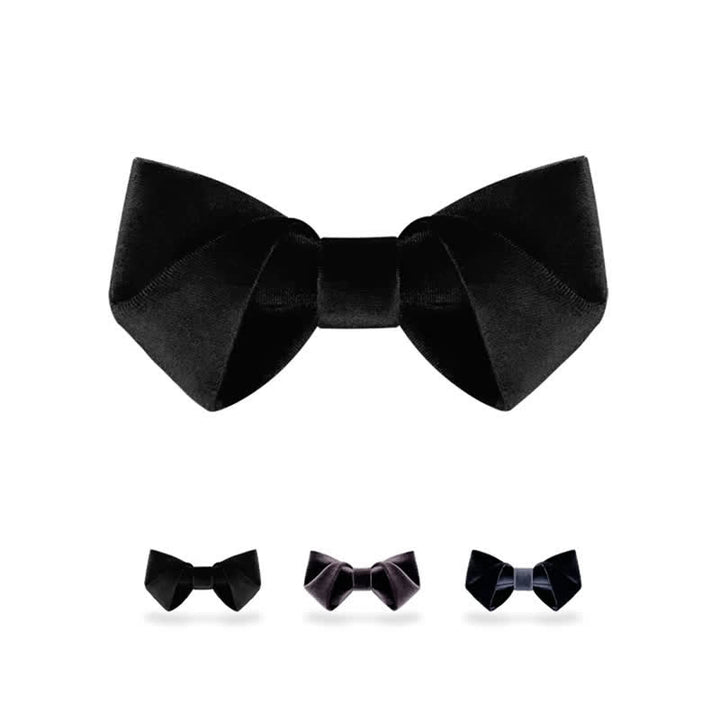 Papillon in velluto tinta unita della serie Black Night da uomo - image 0