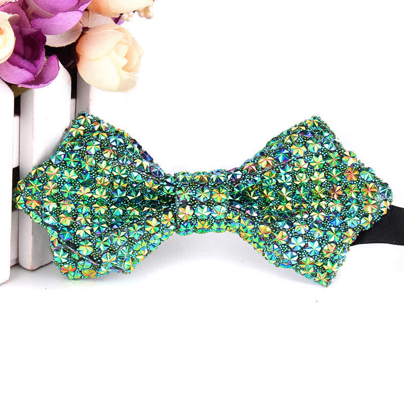 Papillon a punta con paillettes e strass colorati da uomo - Stile n. 13 - image 18