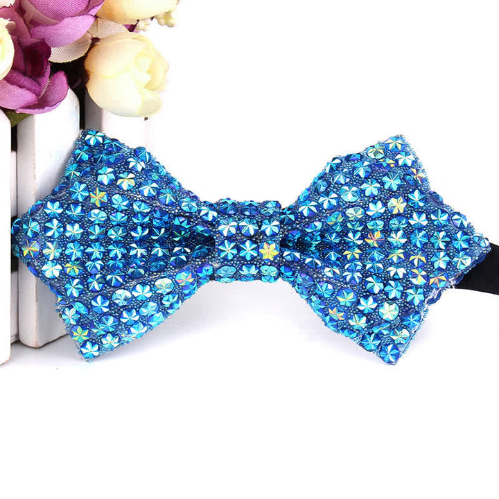 Papillon a punta con paillettes e strass colorati da uomo - Stile n. 14 - image 19