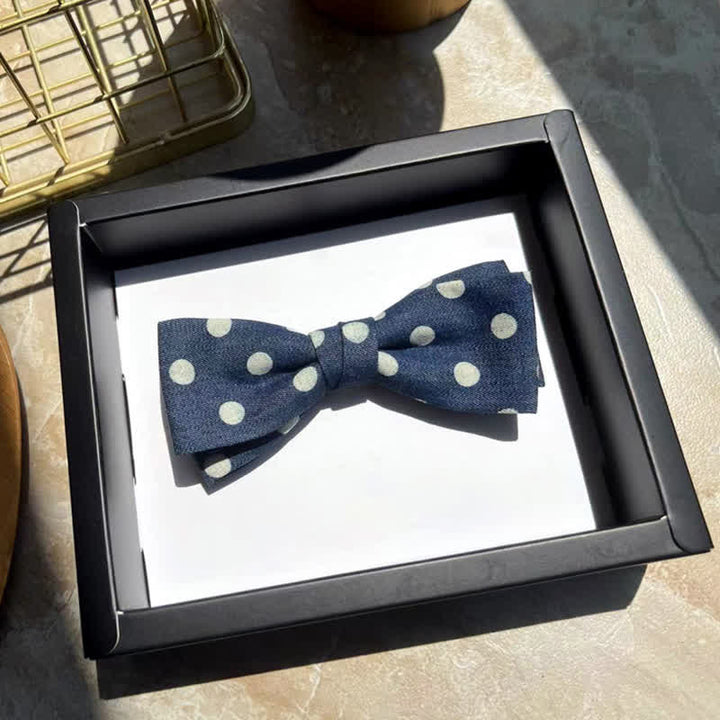 Papillon in pelle con pois blu da uomo - Stile n. 3 - image 5