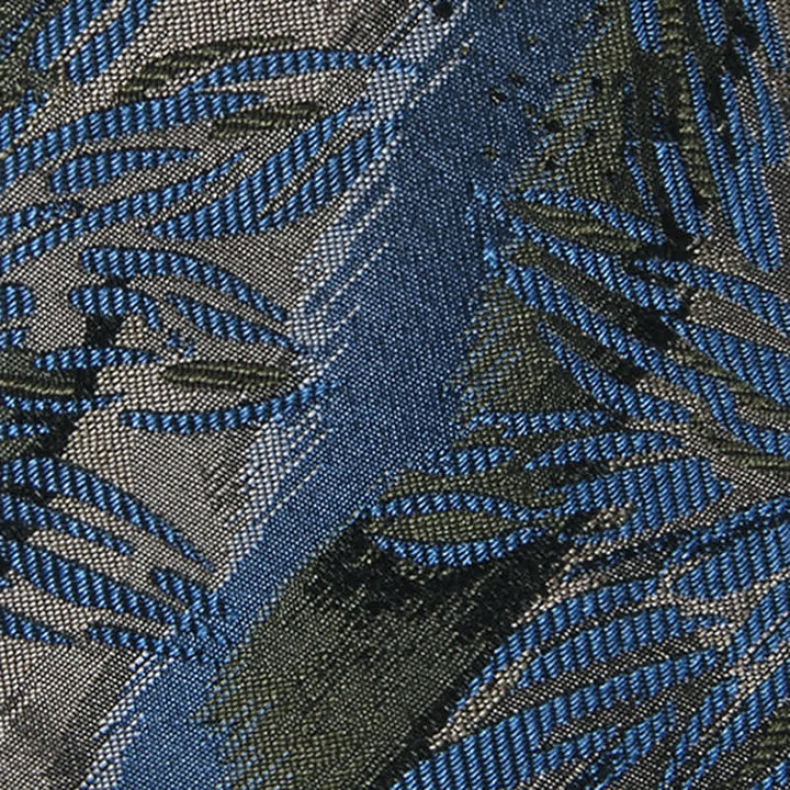 Cravatta vintage floreale grigia e blu da uomo