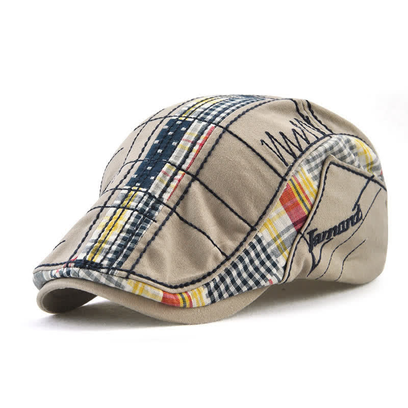 Cappello basco piatto con ricamo irregolare regolabile