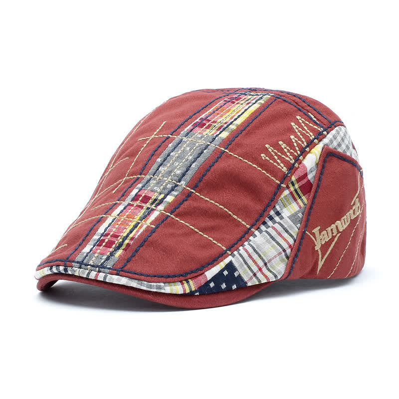 Cappello basco piatto con ricamo irregolare regolabile