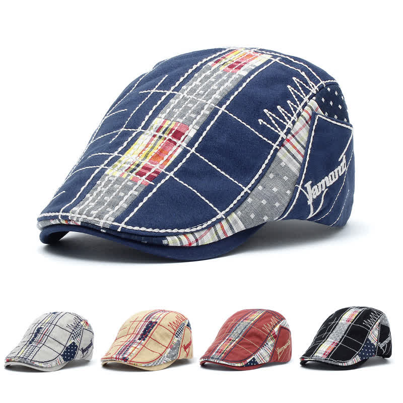 Cappello basco piatto con ricamo irregolare regolabile