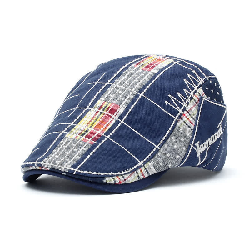 Cappello basco piatto con ricamo irregolare regolabile