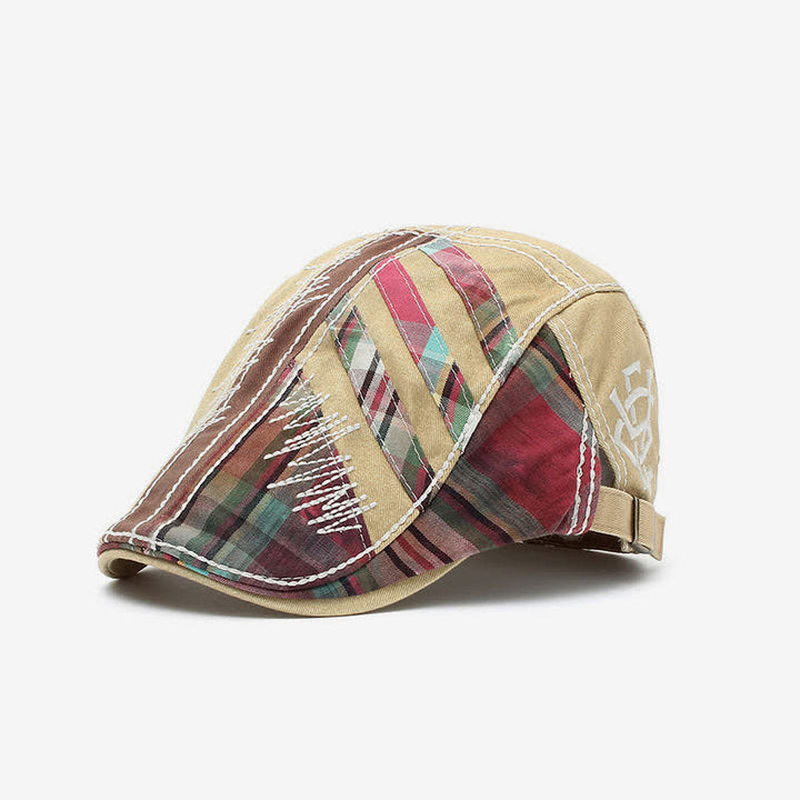 Cappello basco con fibbia regolabile in patchwork di cotone - Beige - Regolabile (22 1/2"-23 5/8") - image 1