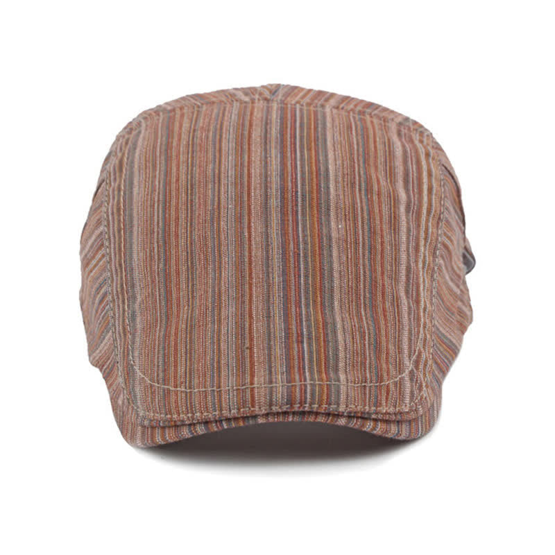 Cappello basco casual con fibbia regolabile a righe retrò - image 10