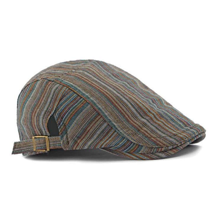 Cappello basco casual con fibbia regolabile a righe retrò - image 2
