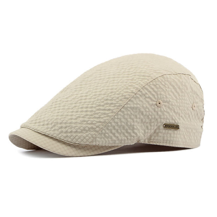 Cappello basco estivo da giornalaio con motivo scozzese retrò e fascino fresco - Beige - Regolabile (21 5/8"-23 5/8") - image 13
